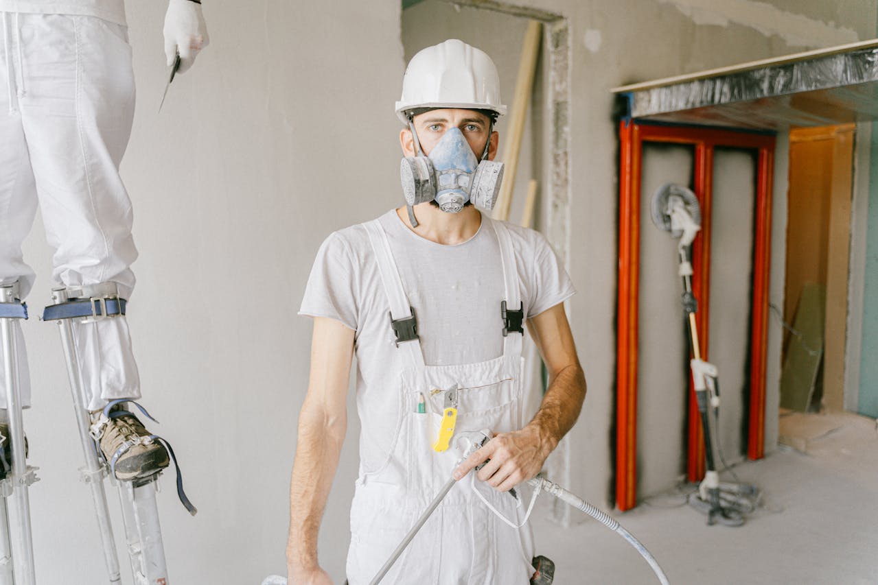 Worker in safety gear