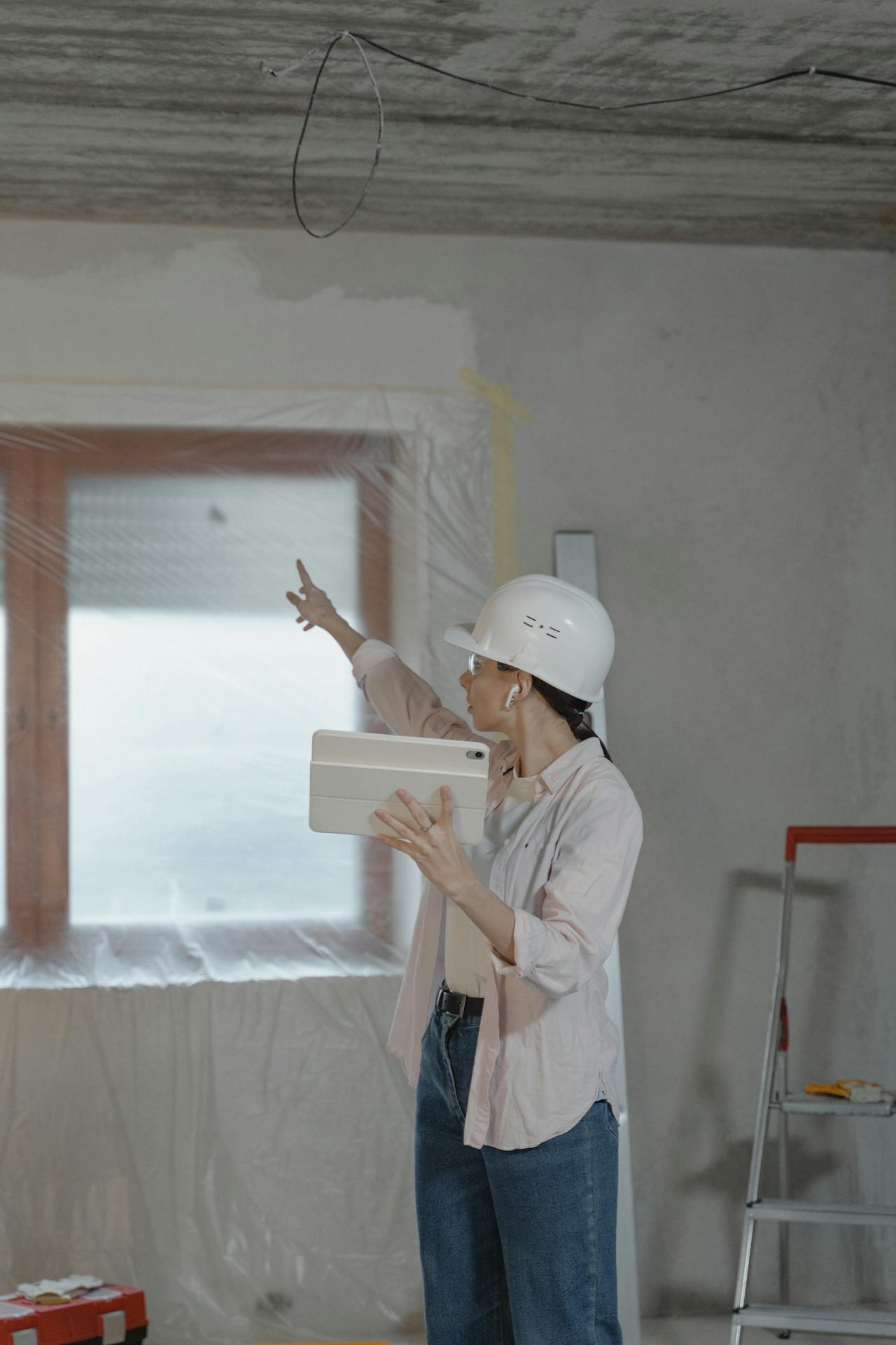 Worker in safety gear