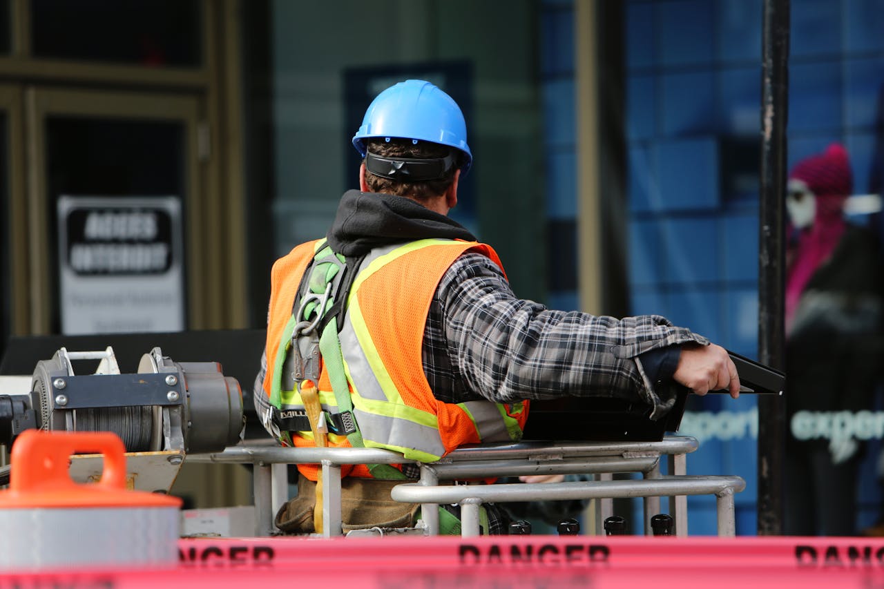 Worker in safety gear