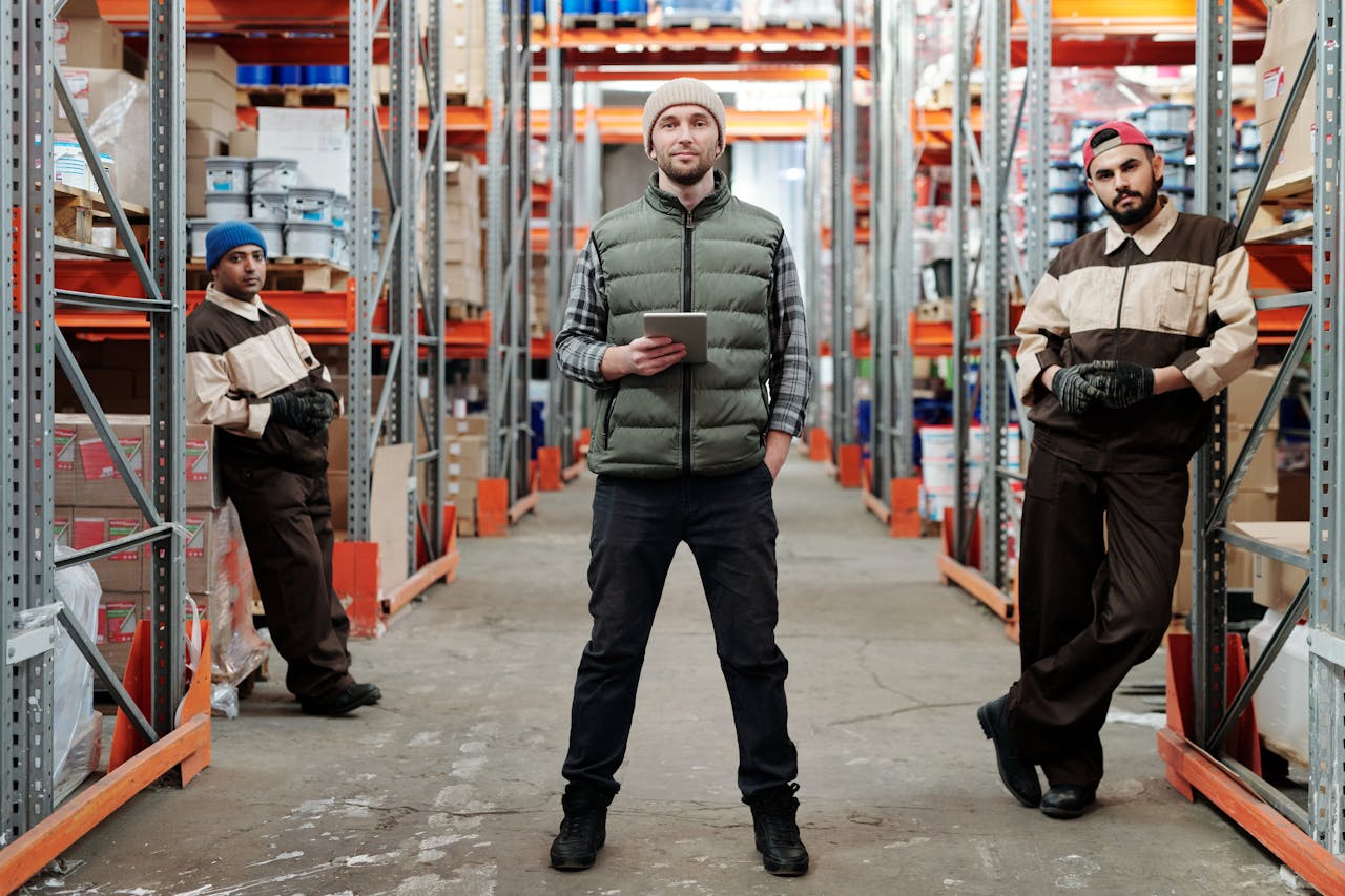 Worker in safety gear